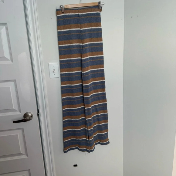 Pull and bear Striped Knit Wide-Leg Pants nautical beachy boho S - Picture 2 of 5